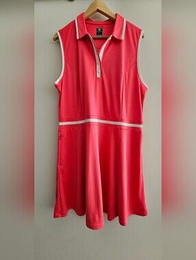 Pro Tour Sleeveless Essential Color Block Flounce Polo Dress Size XL NWOT